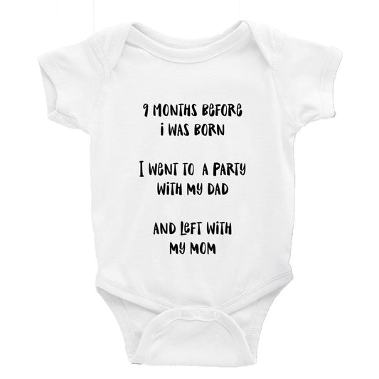 9 Months before I was born Little Milk Monster unisex onesie Funny baby bodysuit cheeky baby outfit new parent baby shower gift breastfeeding clothing