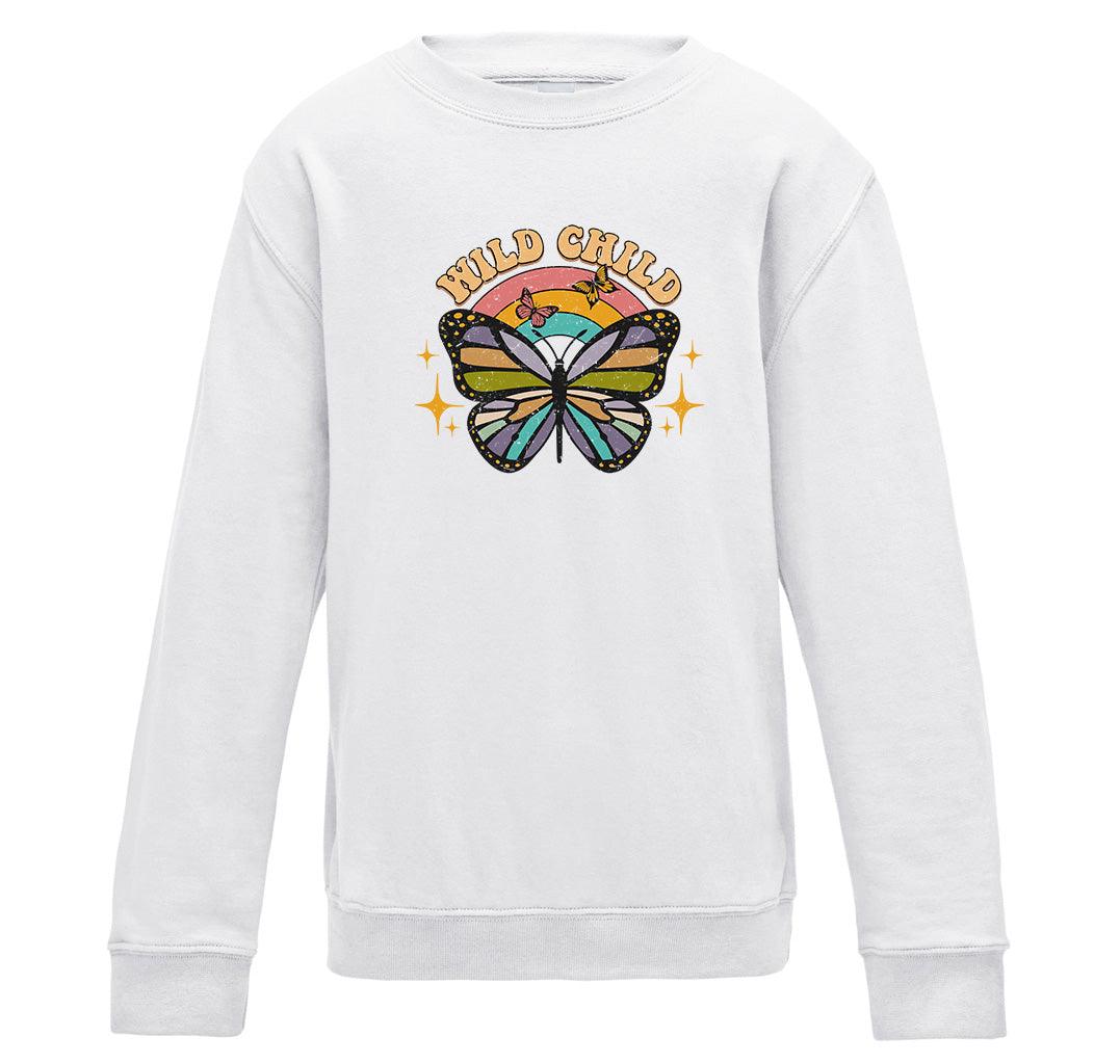 Wild Child Butterfly Kids Sweatshirt - Little Milk Monster United Kingdom England