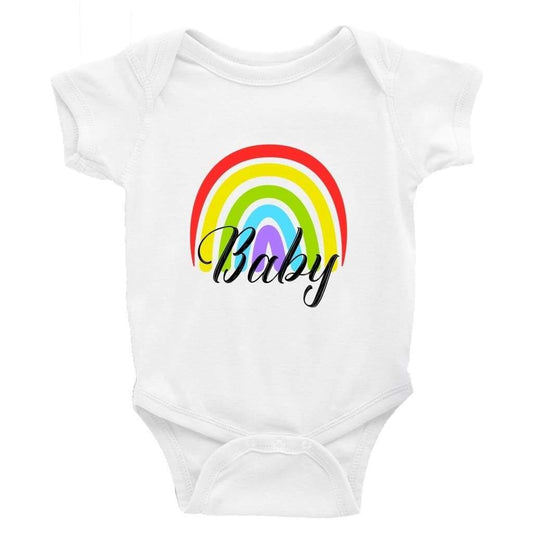Baby Rainbow - Baby Bodysuit Baby onesie Unisex baby vest Baby shower gift baby clothing store Little Milk Monster Handmade