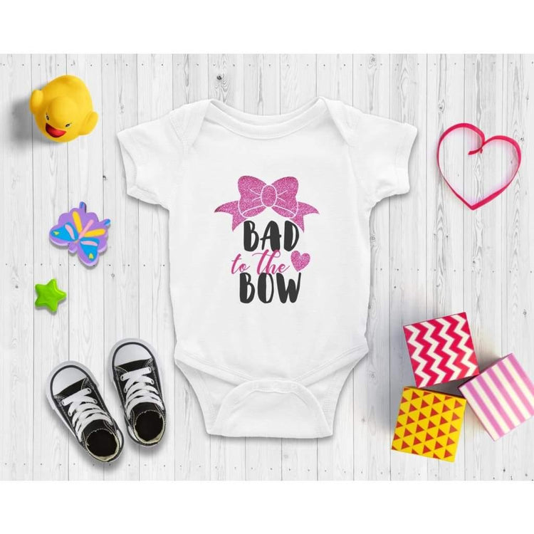 Bad to the Bow - Little Milk Monster - Baby Bodysuit Little Milk Monster Cheeky by Design Baby bodysuit funny cheeky trending breastfeeding Baby shower gift