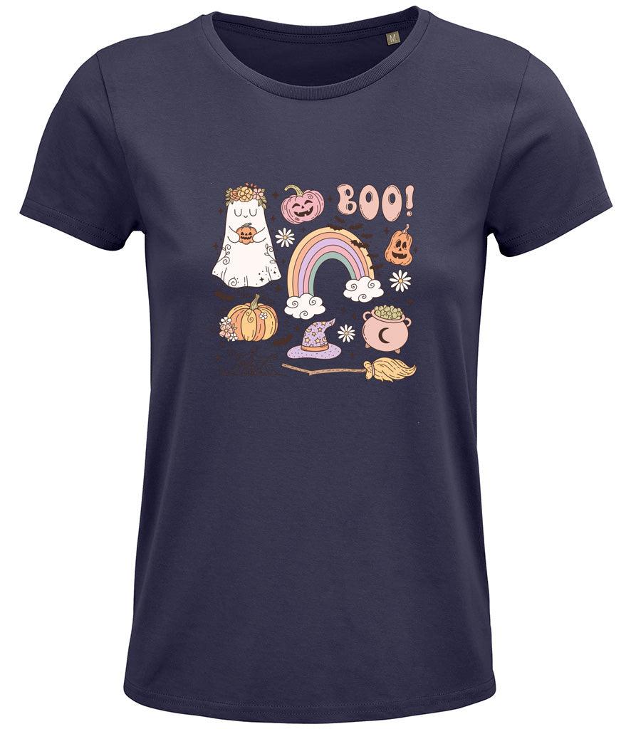 Boo Halloween Ladies T-shirt - Little Milk Monster United Kingdom England