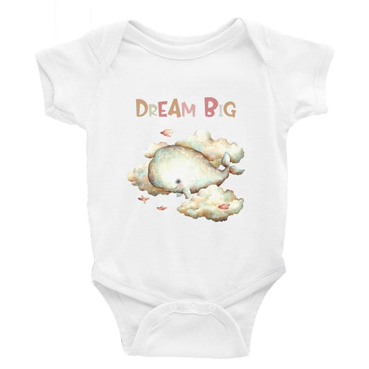 Dream Big Whale - Little Milk Monster - Baby Bodysuit Little Milk Monster Cheeky by Design Baby bodysuit funny cheeky trending breastfeeding Baby shower gift