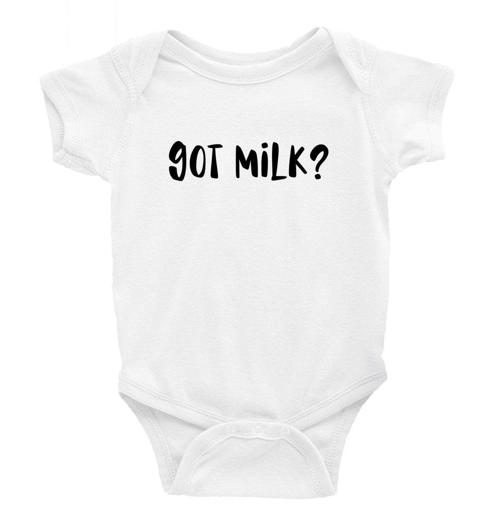 Got milk Multiple Colour options - Little Milk Monster - Baby Bodysuit Little Milk Monster Cheeky by Design Baby bodysuit funny cheeky trending breastfeeding Baby shower gift