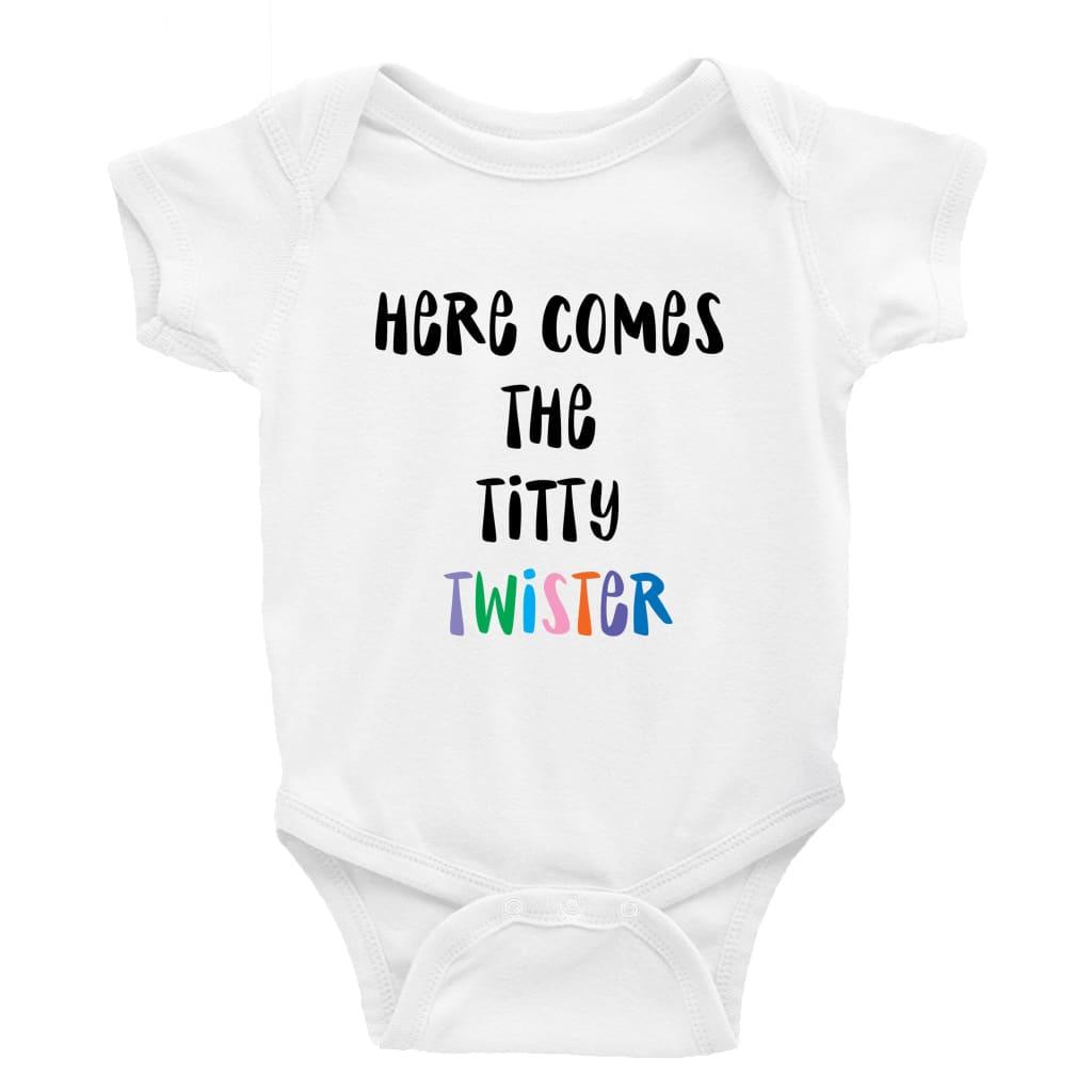 Here comes the titty twister Little Milk Monster unisex onesie Funny baby bodysuit cheeky baby outfit new parent baby shower gift breastfeeding clothing