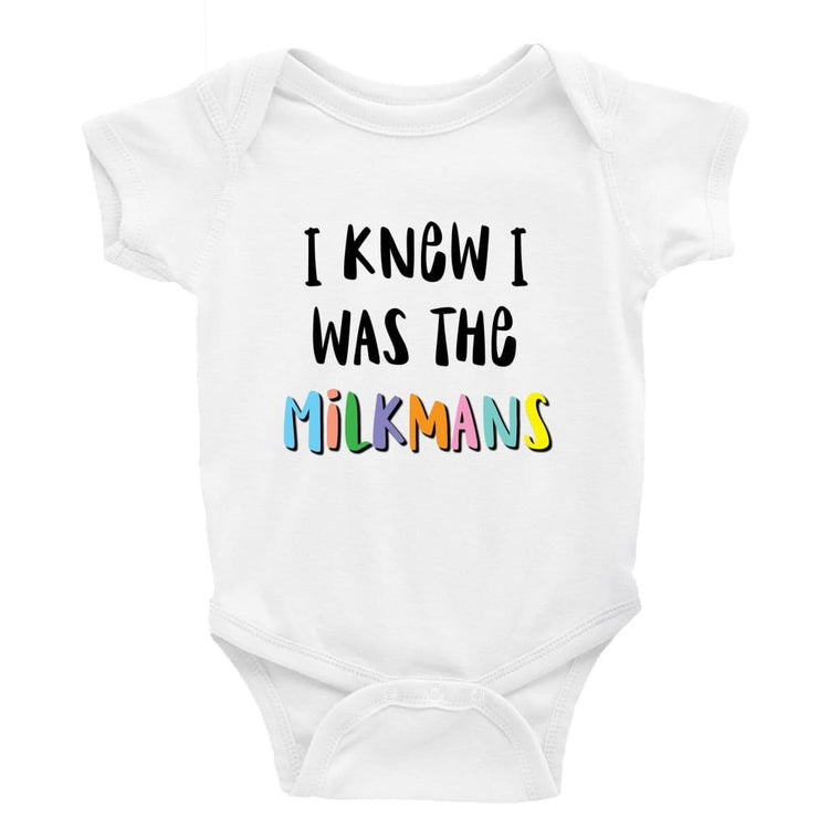I knew I was the milkmans Little Milk Monster unisex onesie Funny baby bodysuit cheeky baby outfit new parent baby shower gift breastfeeding clothing