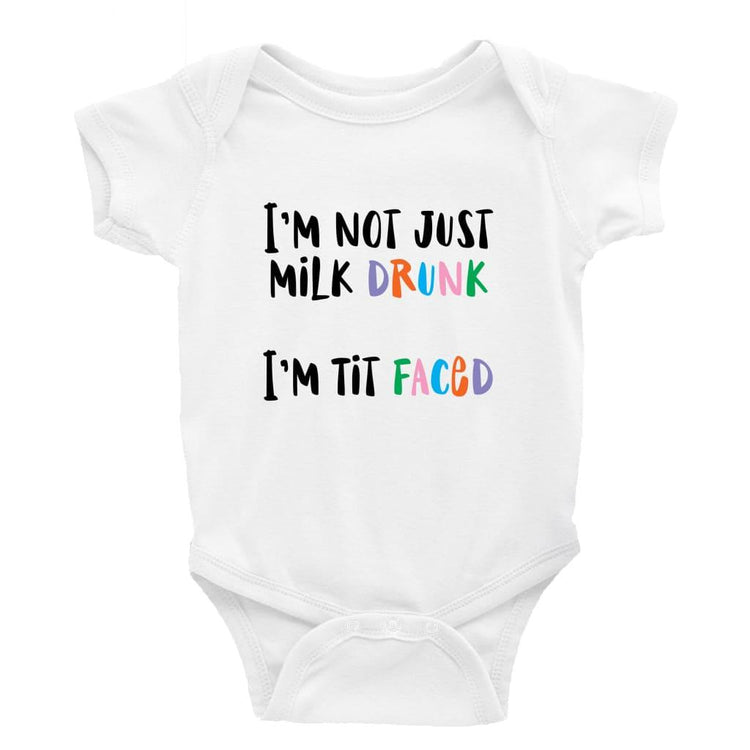 I'm not just milk drunk I'm tit faced Little Milk Monster unisex onesie Funny baby bodysuit cheeky baby outfit new parent baby shower gift breastfeeding clothing