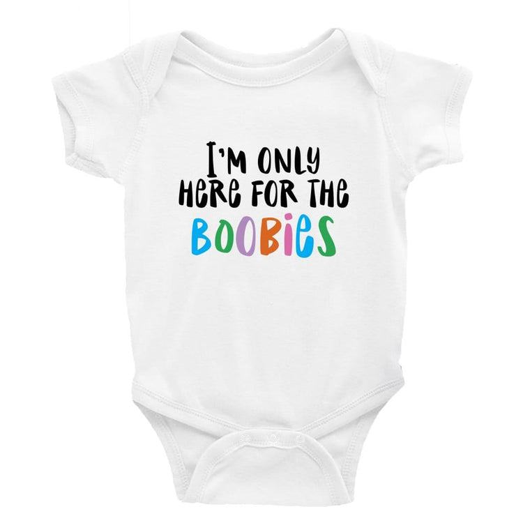 I'm only here for the boobies Little Milk Monster unisex onesie Funny baby bodysuit cheeky baby outfit new parent baby shower gift breastfeeding clothing