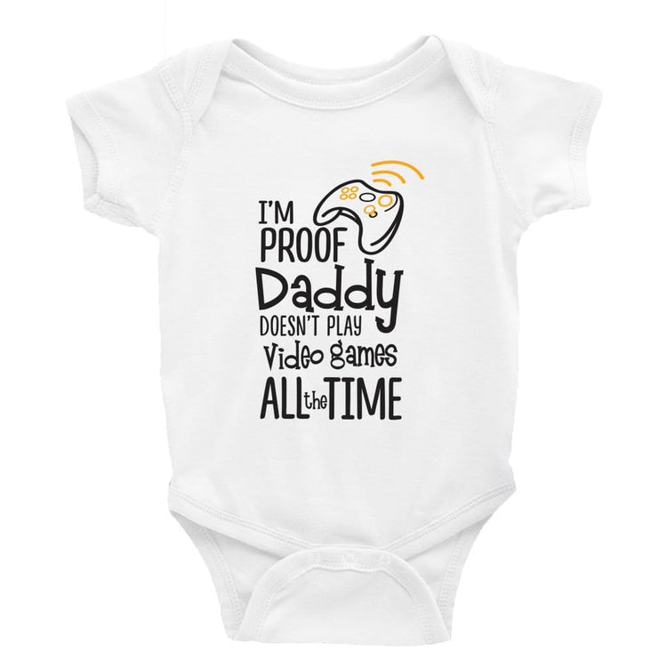 I'm proof daddy doesn't play video games all the time - Little Milk Monster - Baby Bodysuit Little Milk Monster Cheeky by Design Baby bodysuit funny cheeky trending breastfeeding Baby shower gift