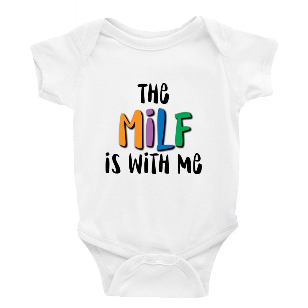 I'm with the milf Little Milk Monster unisex onesie Funny baby bodysuit cheeky baby outfit new parent baby shower gift breastfeeding clothing