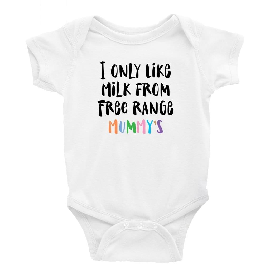 I only drink from free range mummy’s - 18-24 Month / Long Sleeve / Multi Colour - Baby Bodysuit Baby onesie Unisex baby vest Baby shower 
