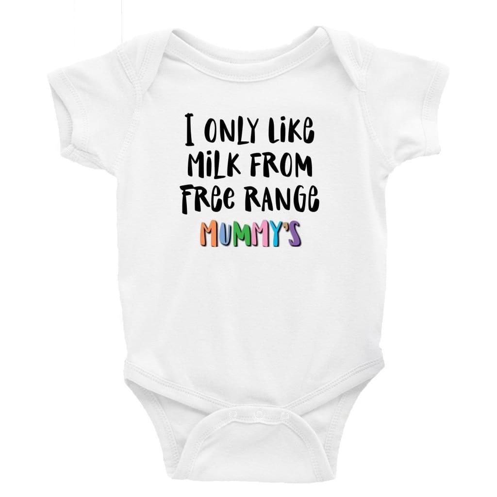 I only drink from free range mummy’s - 18-24 Month / Long Sleeve / Drop Shadow - Baby Bodysuit Baby onesie Unisex baby vest Baby shower gift