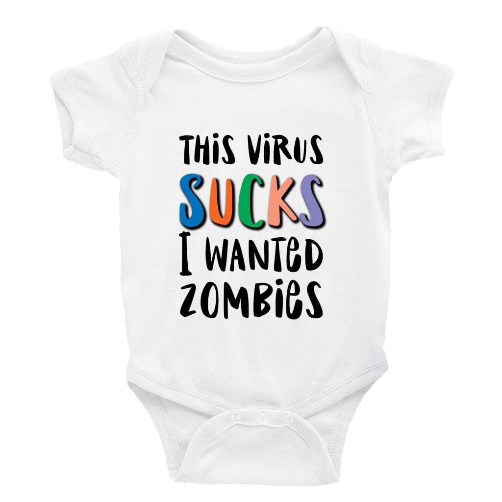 This virus sucks I wanted zombies Little Milk Monster unisex onesie Funny baby bodysuit cheeky baby outfit new parent baby shower gift breastfeeding clothing