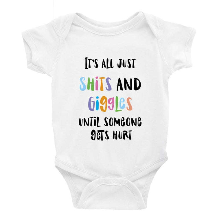 It's all just shits and giggles Little Milk Monster unisex onesie Funny baby bodysuit cheeky baby outfit new parent baby shower gift breastfeeding clothing