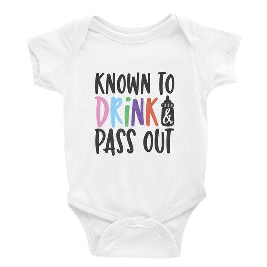Known to drink & pass out - Little Milk Monster - Baby Bodysuit Little Milk Monster Cheeky by Design Baby bodysuit funny cheeky trending breastfeeding Baby shower gift