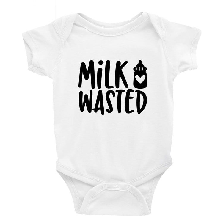 Milk Wasted Multiple Colour options - Little Milk Monster - Baby Bodysuit Little Milk Monster Cheeky by Design Baby bodysuit funny cheeky trending breastfeeding Baby shower gift