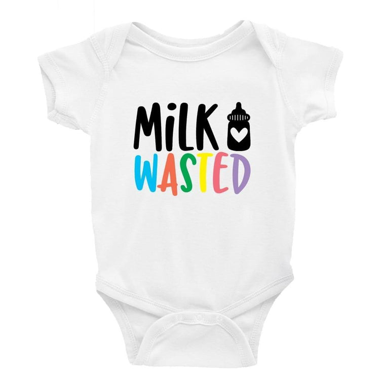 Milk Wasted Multiple Colour options - Little Milk Monster - Baby Bodysuit Little Milk Monster Cheeky by Design Baby bodysuit funny cheeky trending breastfeeding Baby shower gift