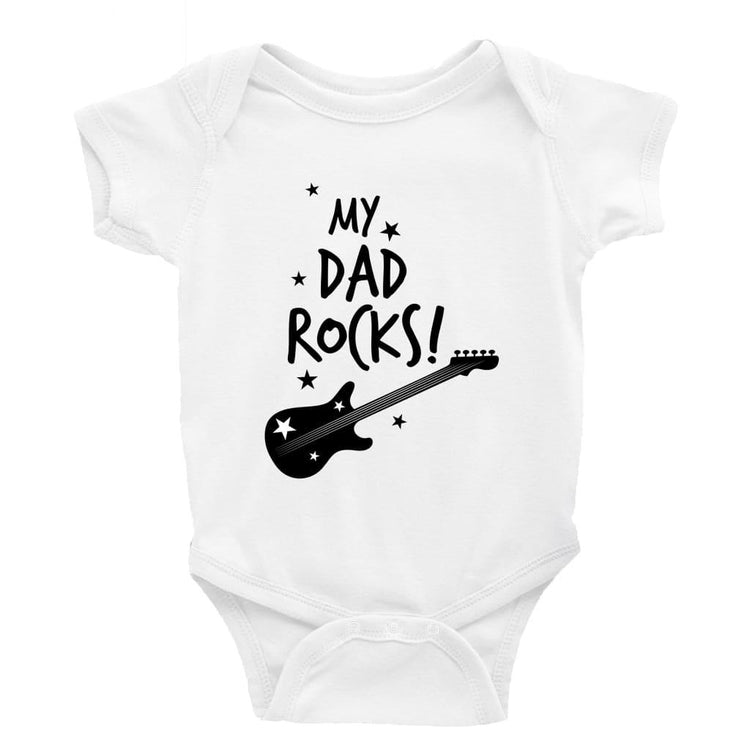 My Dad Rocks - Baby Bodysuit Baby onesie Unisex baby vest Baby shower gift baby clothing store Little Milk Monster Handmade