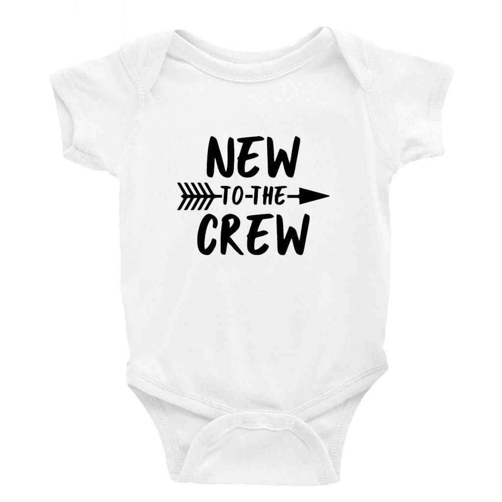New to the crew Multiple Colour options - 0-3 Month / Short Sleeve / Plain Black - Baby Bodysuit Baby onesie Unisex baby vest Baby shower 