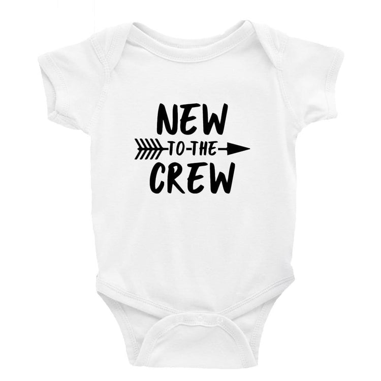 New to the crew Multiple Colour options - 0-3 Month / Short Sleeve / Plain Black - Baby Bodysuit Baby onesie Unisex baby vest Baby shower 