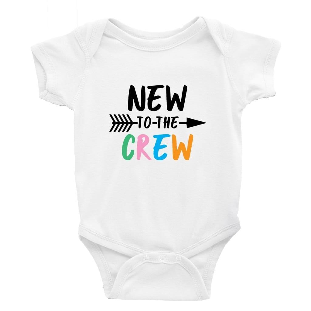 New to the crew Multiple Colour options - 0-3 Month / Short Sleeve / Multi Colour - Baby Bodysuit Baby onesie Unisex baby vest Baby shower 