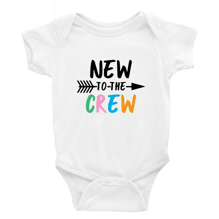 New to the crew Multiple Colour options - 0-3 Month / Short Sleeve / Multi Colour - Baby Bodysuit Baby onesie Unisex baby vest Baby shower 
