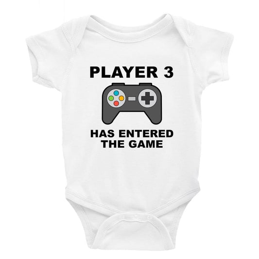 Player 3 has entered the Game - Baby Bodysuit Baby onesie Unisex baby vest Baby shower gift baby clothing store Little Milk Monster Handmade