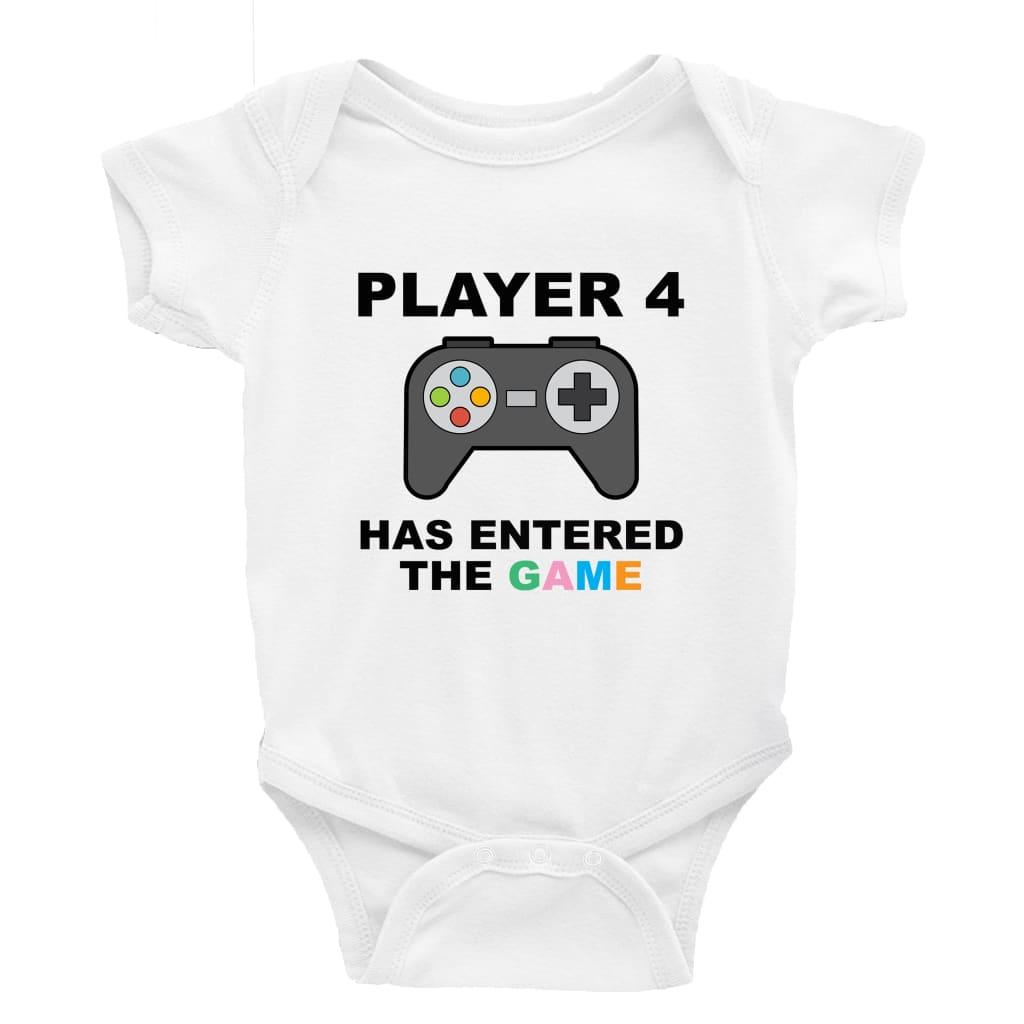Player 4 has entered the game Multiple Colour options - 0-3 Month / Short Sleeve / Multi Colour - Baby Bodysuit Baby onesie Unisex baby vest