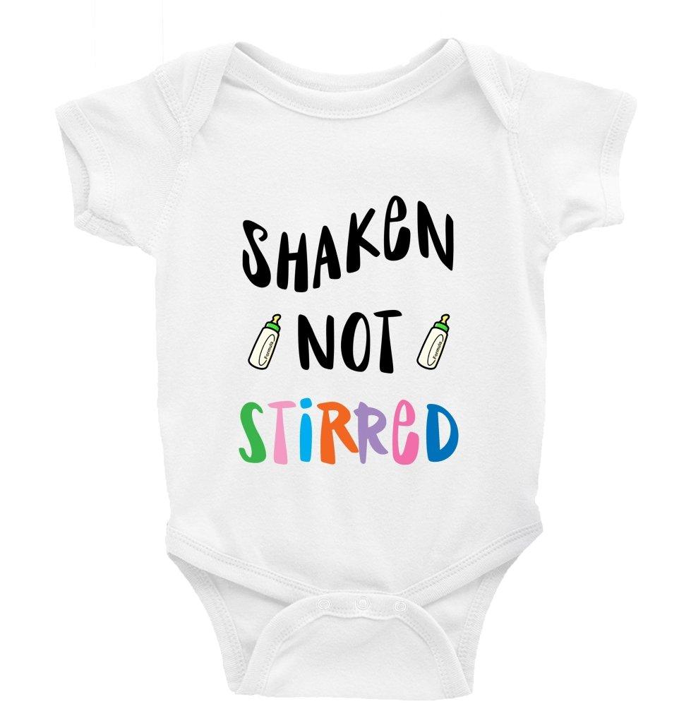 Shaken not stirred Multiple Colour options - 0-3 Month / Short Sleeve / Multi Colour - Baby Bodysuit Baby onesie Unisex baby vest Baby 