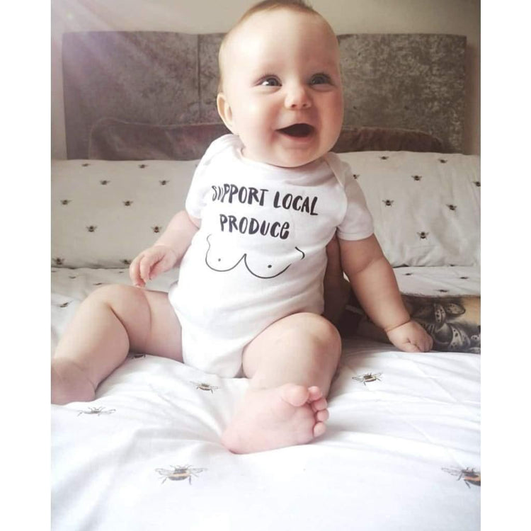 Support local produce Multiple Colour options - Baby Bodysuit Baby onesie Unisex baby vest Baby shower gift baby clothing store Little Milk 