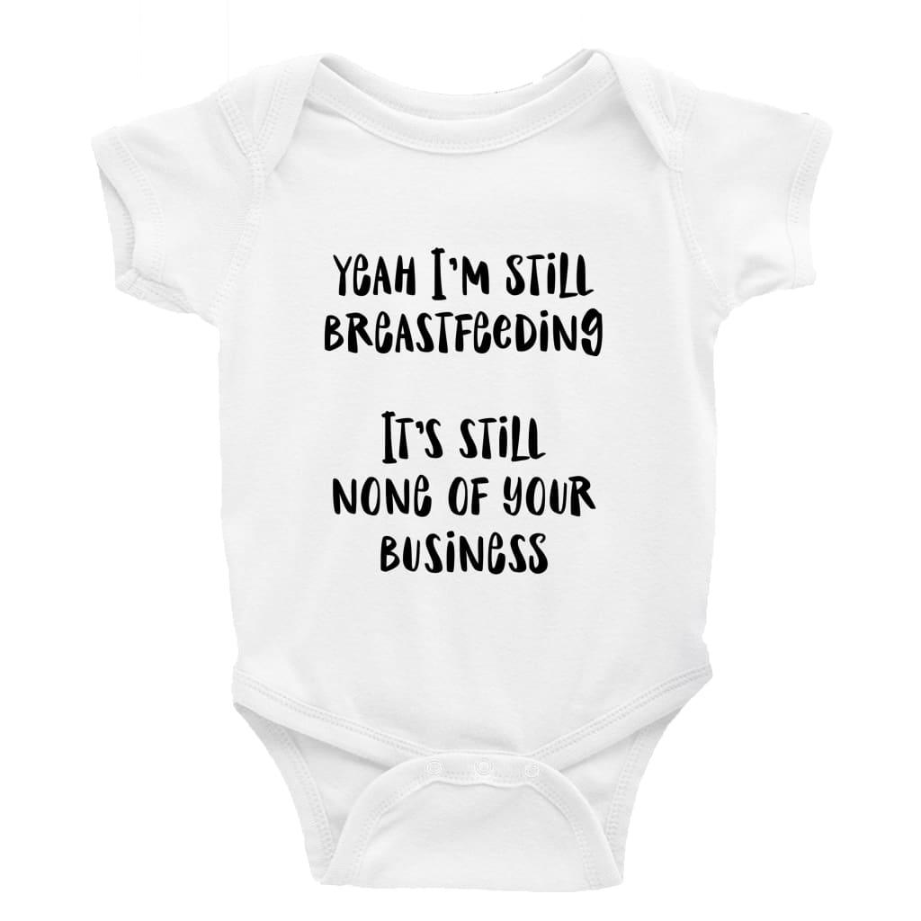 Yeah I’m still breastfeeding Multiple Colour options - 0-3 Month / Short Sleeve / Plain Black - Baby Bodysuit Baby onesie Unisex baby vest 